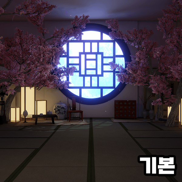 [3D배경] 동양풍 룸: 기본 밤 (DOBI작가)