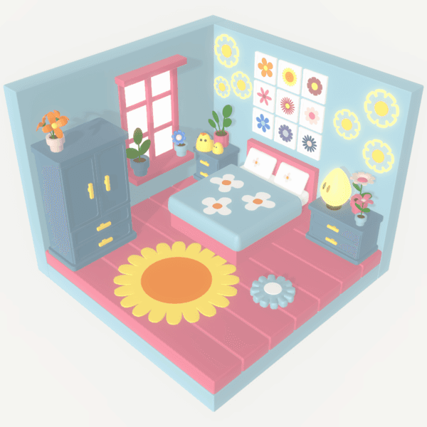 [3D배경] 카툰룸: Daisyroom
